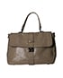 Harriet Satchel Bag, &pound;175, Handbags, Beige, Patent Leather, Front view